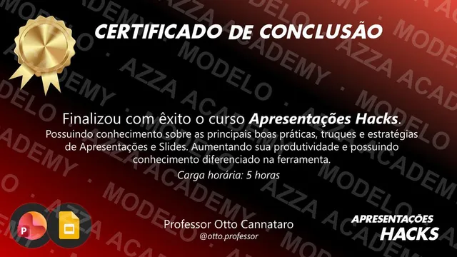 Modelo do certificado do Apresentações Hacks