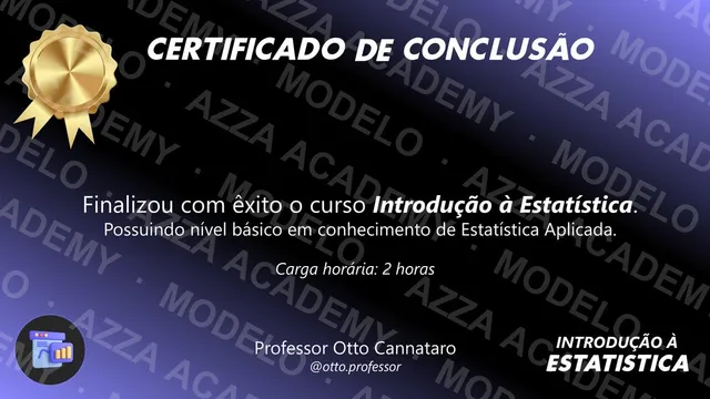 Modelo do certificado do Introdução à Estatística