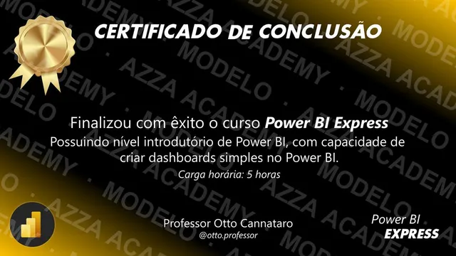 Modelo do certificado do Power BI Express