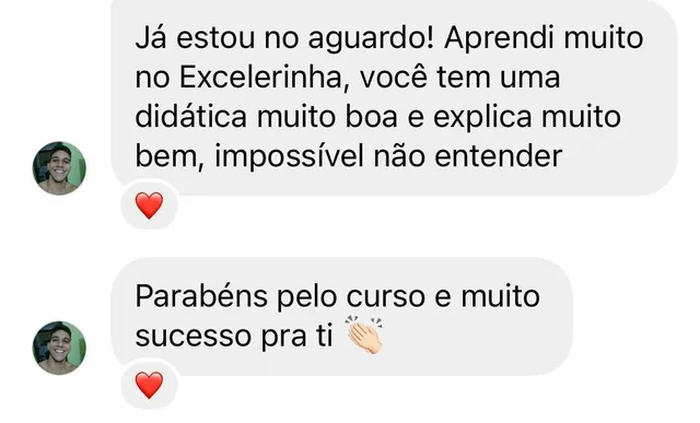 Mensagem de aluno