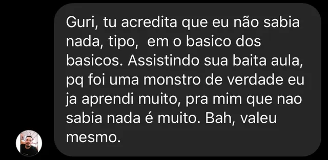 Mensagem de aluno